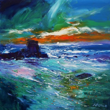 Wild day the big rock the Gauldrons Kintyre 24x24